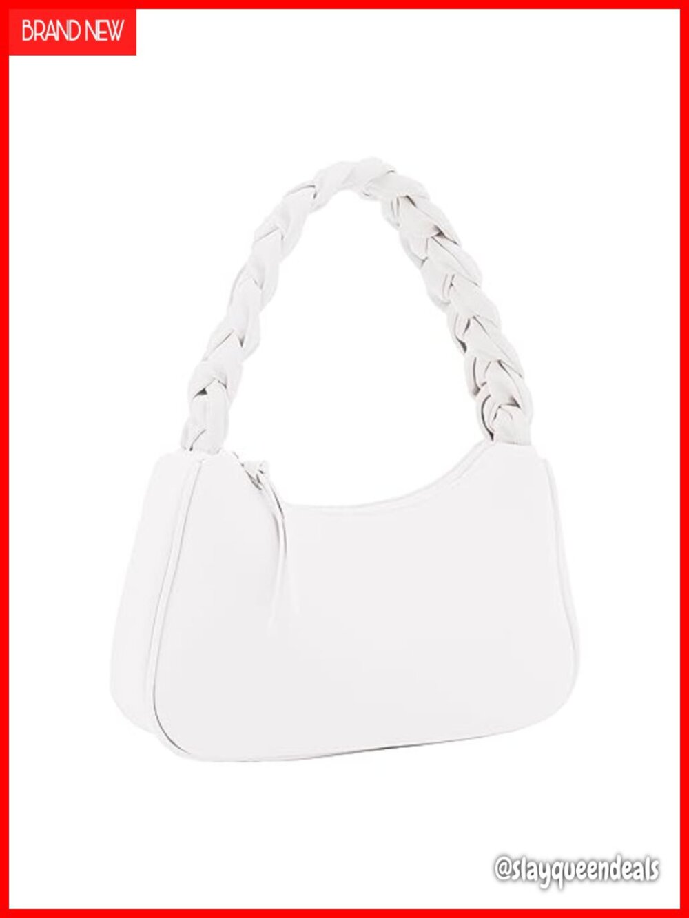 Braided Top Handle Small Hobo Shoulder Bag Vegan Leather Purse